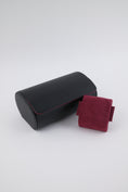 Load image into Gallery viewer, 2-slot Medium Watch Roll - Midnight Black & Wine Red