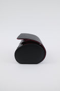 Load image into Gallery viewer, 2-slot Medium Watch Roll - Midnight Black & Wine Red