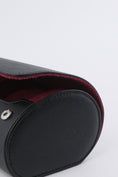 Load image into Gallery viewer, 2-slot Medium Watch Roll - Midnight Black & Wine Red