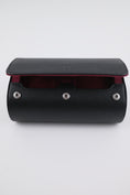 Load image into Gallery viewer, 2-slot Medium Watch Roll - Midnight Black & Wine Red