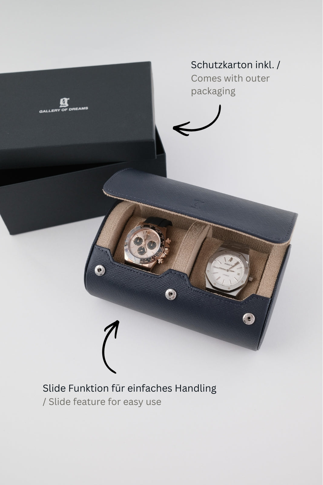 Uhrenrolle 2 - Medium - Ocean Blue & Milky Coffee