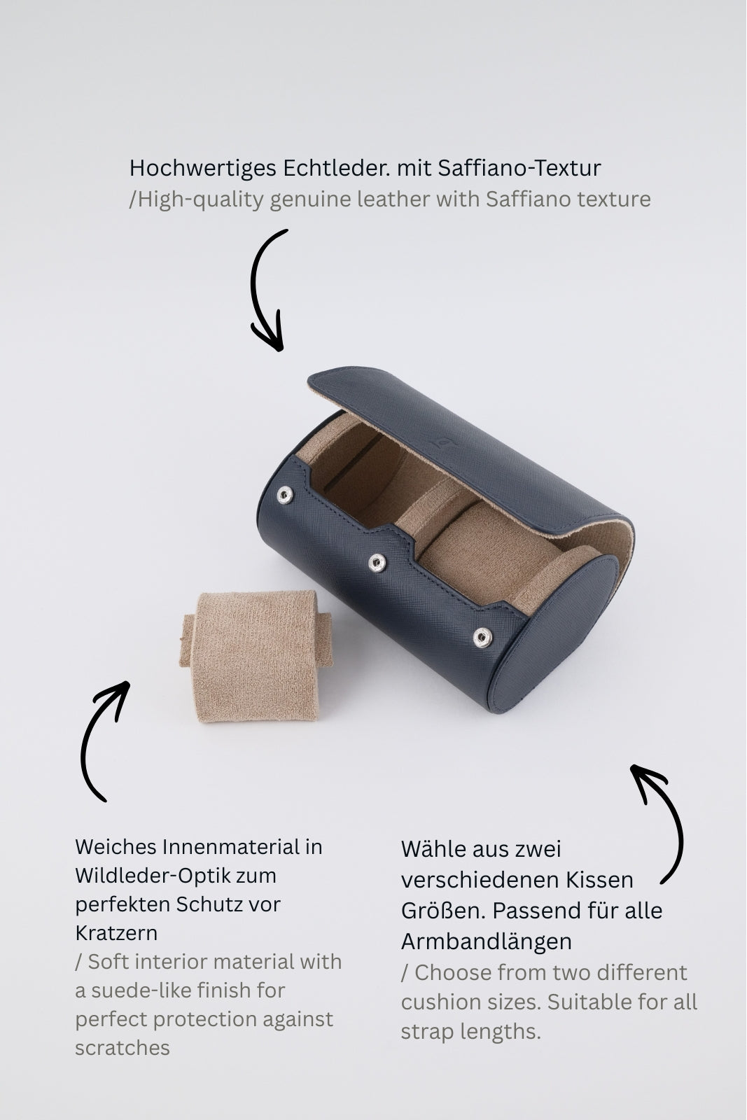 Uhrenrolle 2 - Medium - Ocean Blue & Milky Coffee