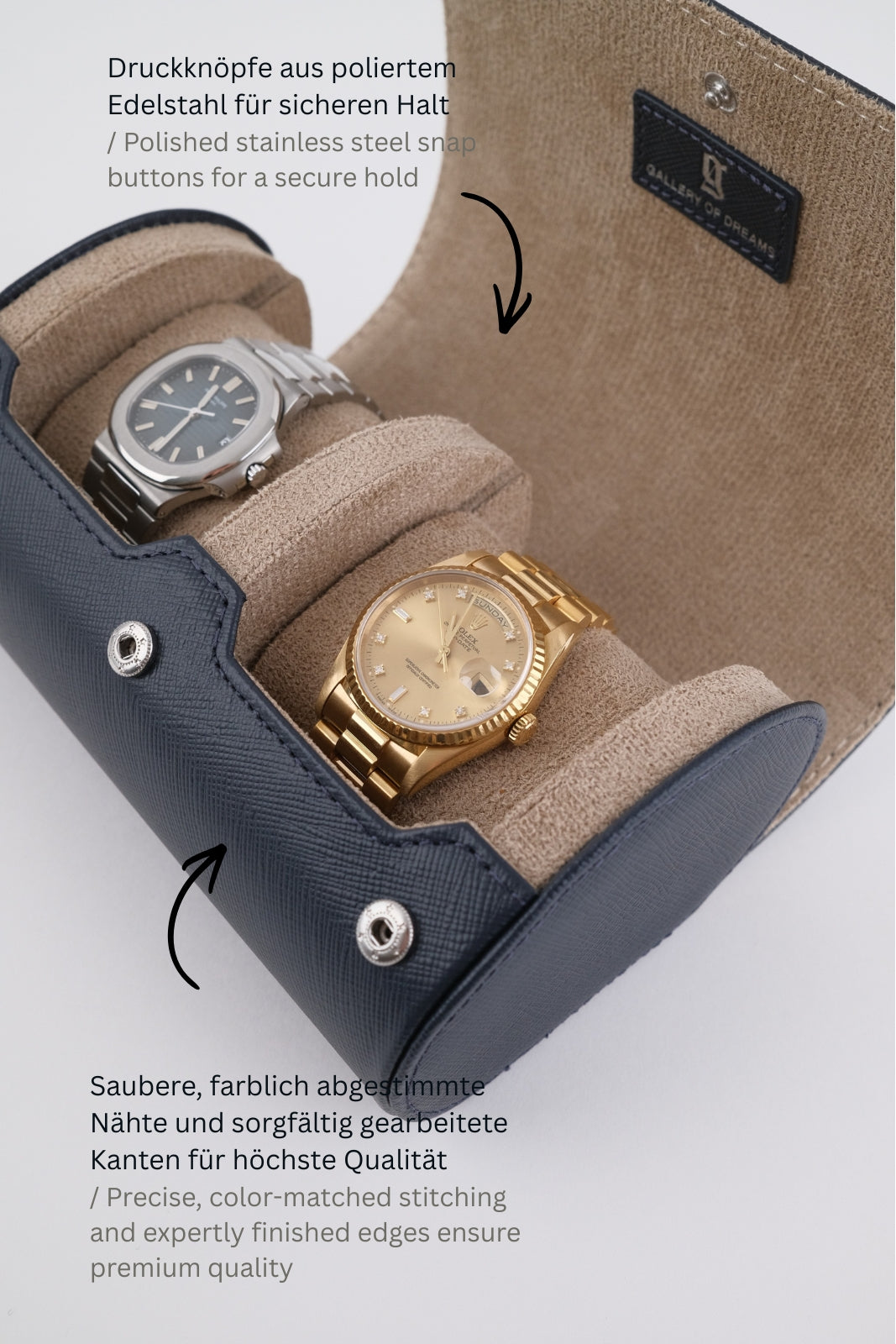 Uhrenrolle 2 - Medium - Ocean Blue & Milky Coffee