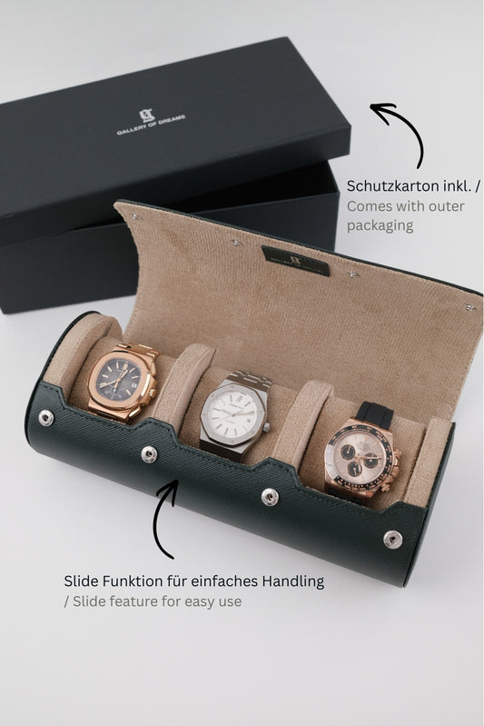 Uhrenrolle 3 - Large - Forest Green & Milky Coffee