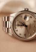 Cargar la imagen en la vista de la galería, Rolex Day-Date 36 18239 Box + og. Papiere Silver Diamond Dial
