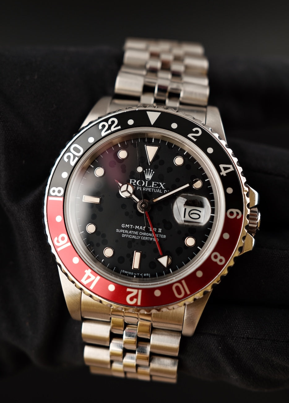 Rolex GMT-Master II 16760 Box + og. Papiere "Fat Lady" Celebrations Dial Jubilee