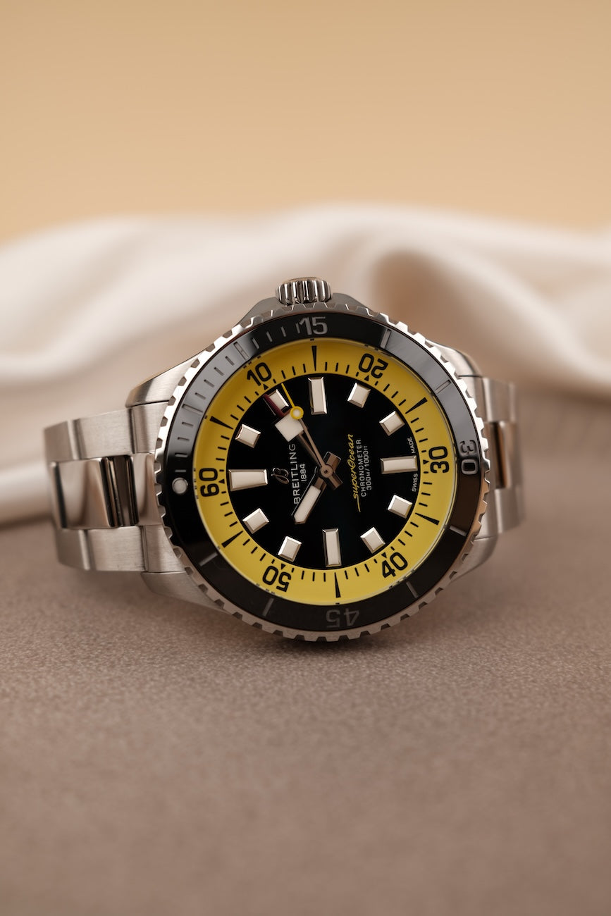 Breitling Superocean 44 A17376 Box + og. Papiere Rüschenbeck Edition, Stainless Steel Strap + Breitling Rubber Strap & Clasp