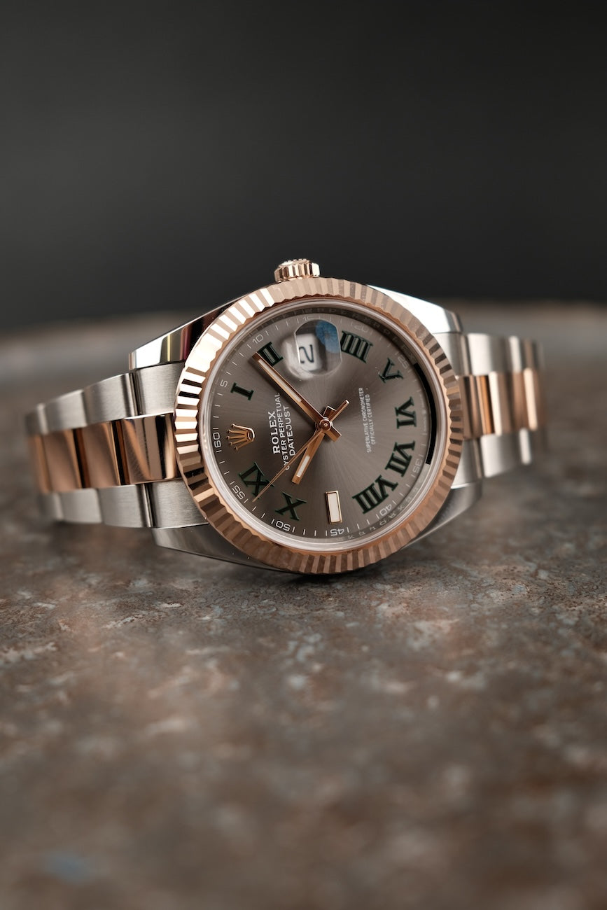 Rolex Datejust 41 126331 Box + og. Papiere Steel/Rosegold, Wimbledon Dial