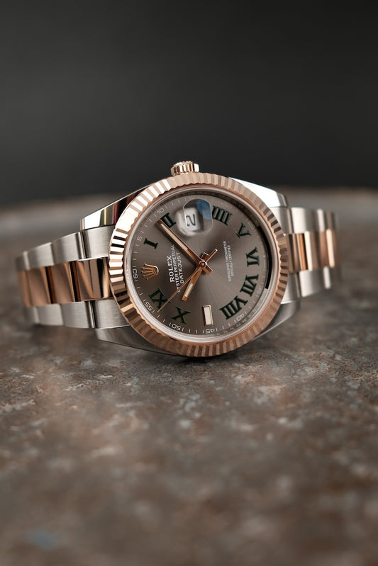 Rolex Datejust 41 126331 Box + og. Papiere Steel/Rosegold, Wimbledon Dial