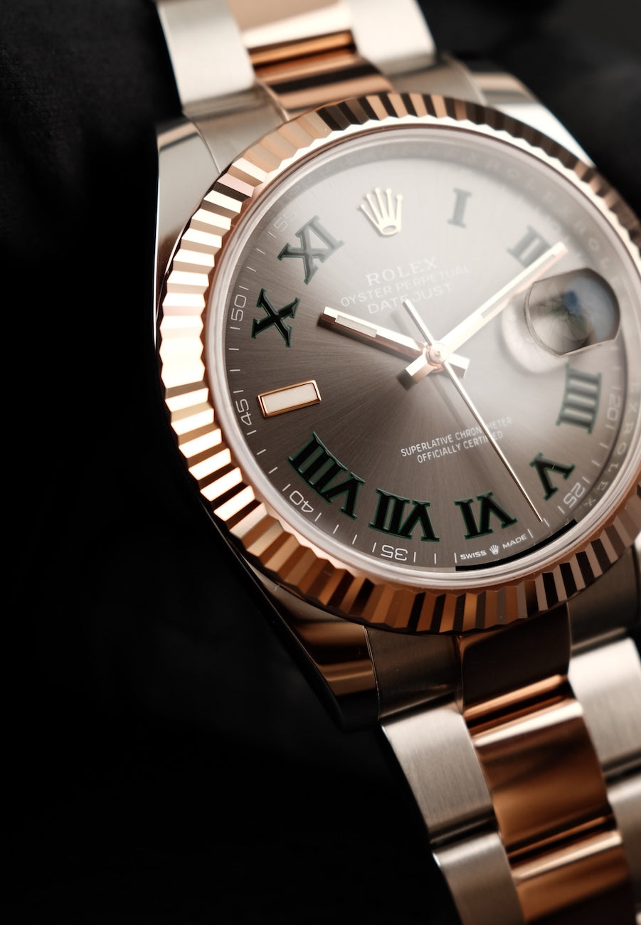 Rolex Datejust 41 126331 Box + og. Papiere Steel/Rosegold, Wimbledon Dial