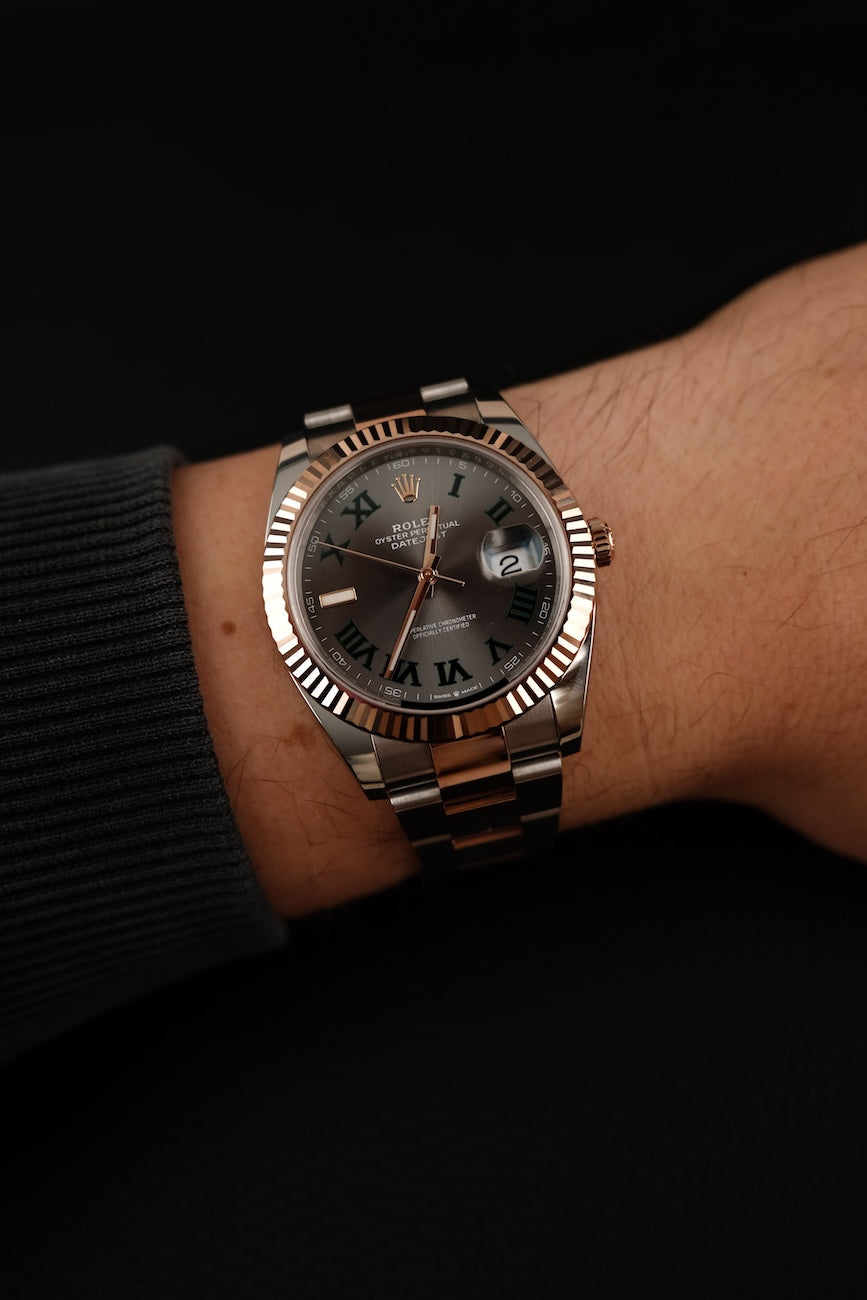 Rolex Datejust 41 126331 Box + og. Papiere Steel/Rosegold, Wimbledon Dial