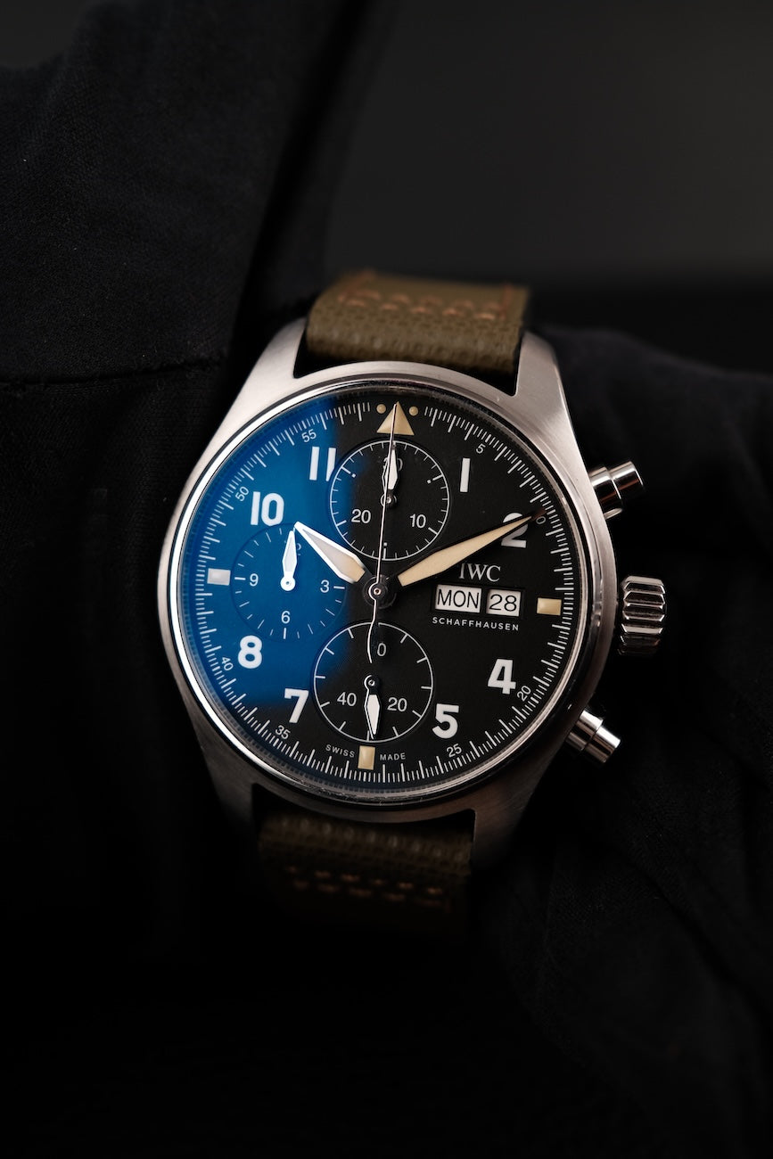 IWC Fliegeruhr Spitfire Chronograph IW387901 Box + og. Papiere