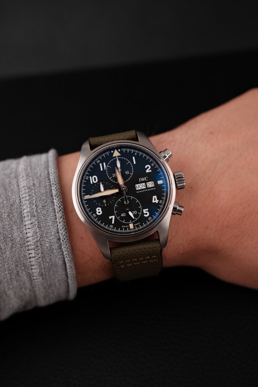 IWC Fliegeruhr Spitfire Chronograph IW387901 Box + og. Papiere