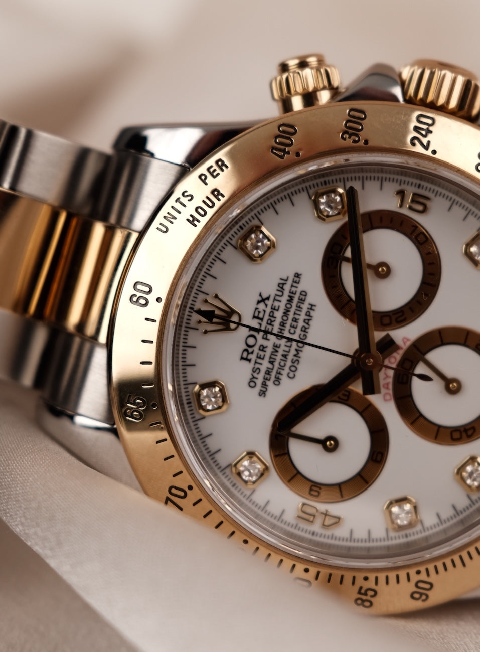 Rolex Daytona 116523 Box + og. Papiere S/G Diamond Dial LC100