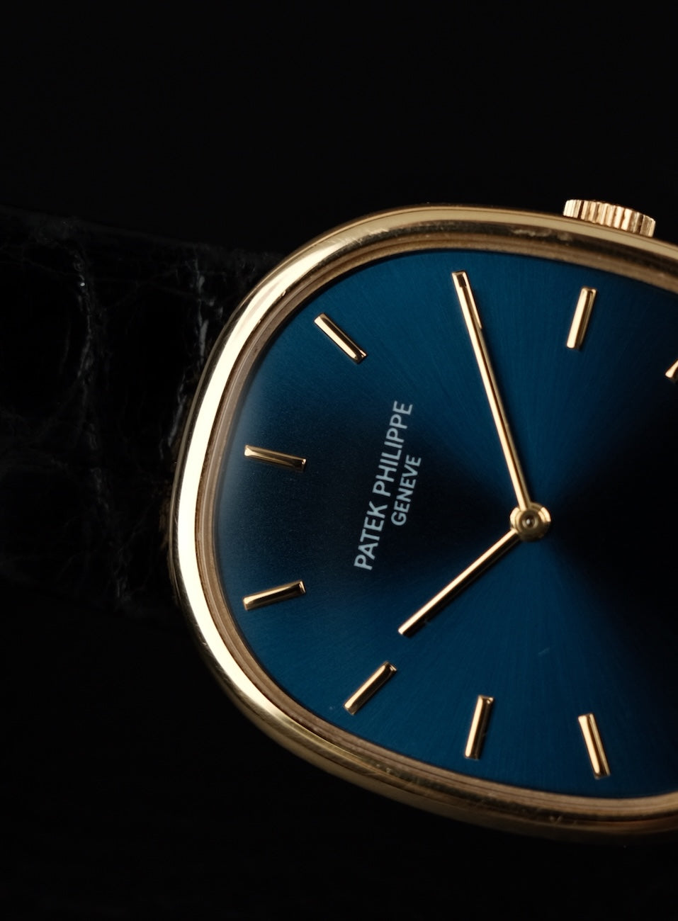 Patek Philippe Ellipse 18k Yellow Gold 3848 Box + og. Papiere Metallic Blue Dial, Additional Extract