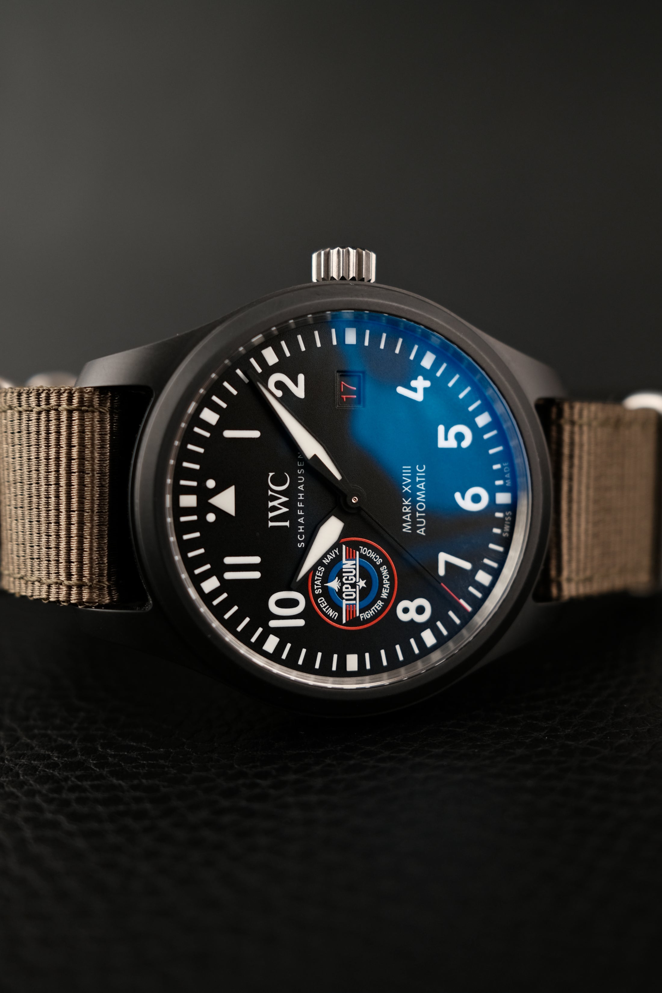 IWC Fliegeruhr Mark XVIII 2023 Top Gun Edition & Top Gun Stopwatch IW324711 Box + og. Papiere