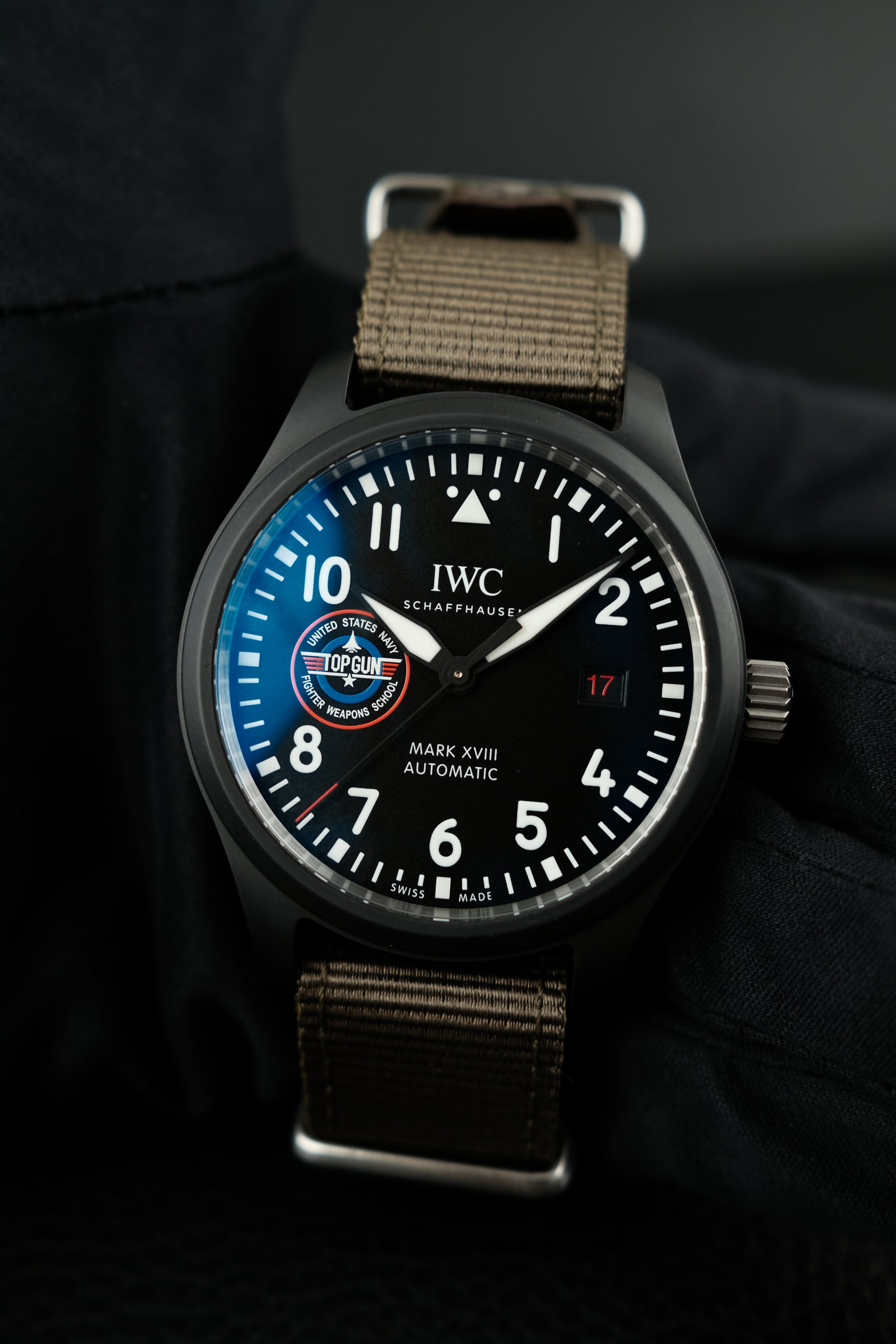 IWC Fliegeruhr Mark XVIII 2023 Top Gun Edition & Top Gun Stopwatch IW324711 Box + og. Papiere