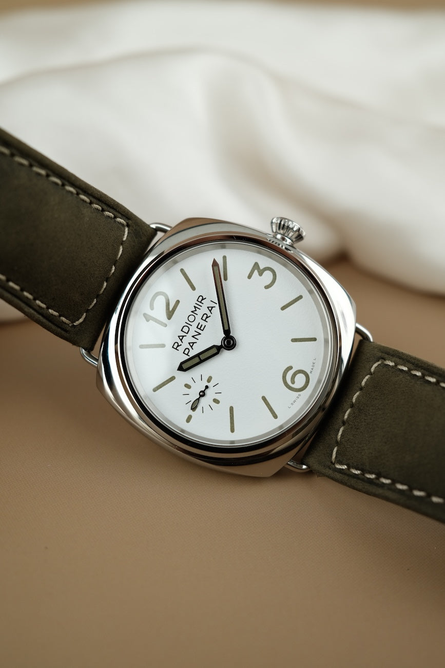 Panerai Radiomir PAM01384 Box + og. Papiere White Dial, German Delivered, First Buyer's Invoice