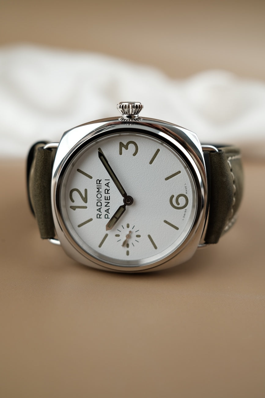 Panerai Radiomir PAM01384 Box + og. Papiere White Dial, German Delivered, First Buyer's Invoice