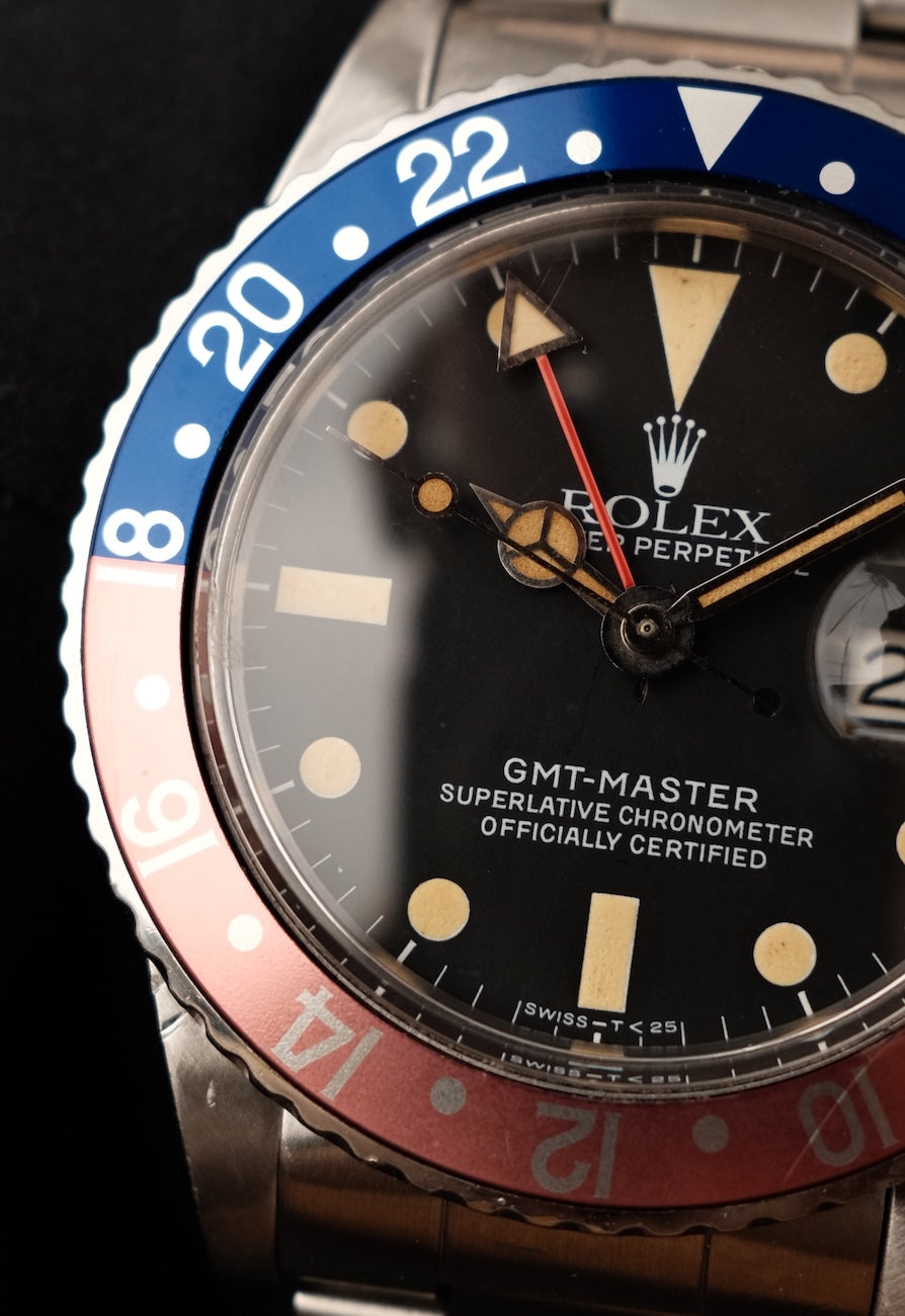 Rolex GMT-Master "Pepsi" 16750 Box Matte Tritium Dial and Hands Rolex Service 2017