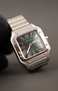 Load image into Gallery viewer, Cartier Santos WSSA0061 Box + og. Papiere Green Dial, First Buyer's Invoice, German Delivered
