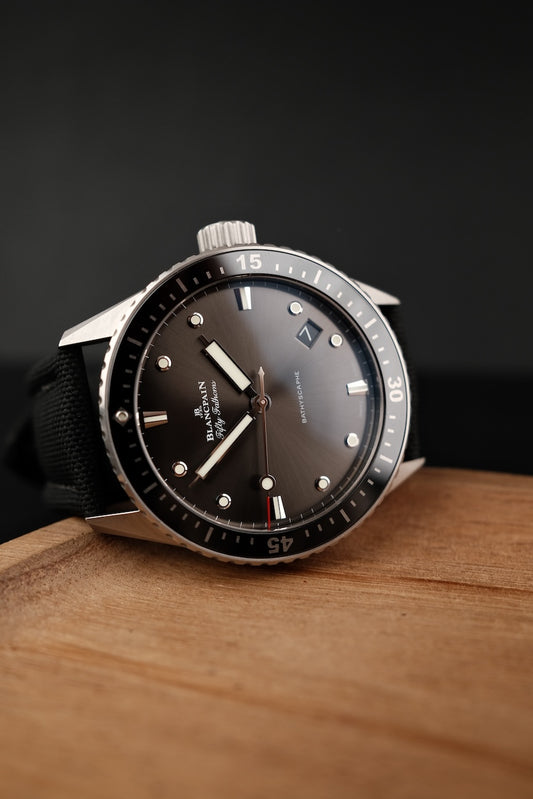 Blancpain Fifty-Fathoms Bathyscaphe 5000-1110-B52A Box + og. Papiere First Buyer's Invoice, German Delivered