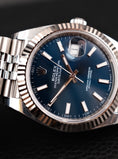 Bild in Galerie-Betrachter laden, Rolex Datejust 41 126334  Box + og. Papiere Blue Stick Dial New Stickered 2024
