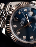 Bild in Galerie-Betrachter laden, Rolex Datejust 41 126334 Box + og. Papiere Blue Diamond Dial, First Buyer's Invoice, LC100
