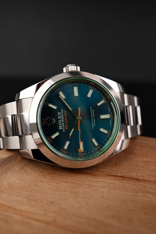 Rolex Milgauss  116400GV Box + og. Papiere Blue Dial, LC100, First Buyer's Invoice