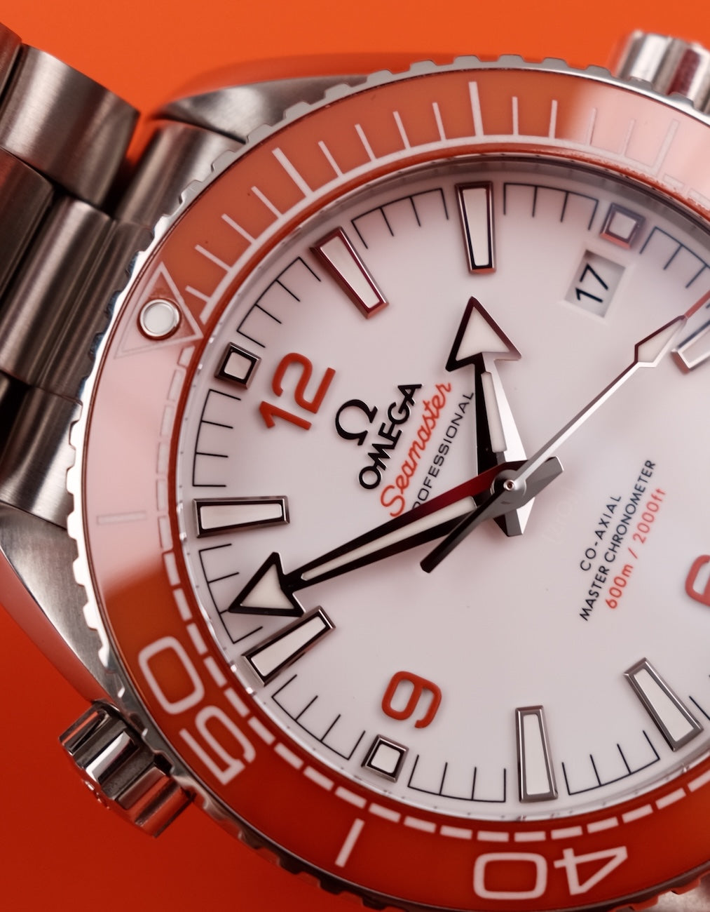 Omega Seamaster Planet Ocean 600M 21530442104001 Box + og. Papiere Orange, German Delivered