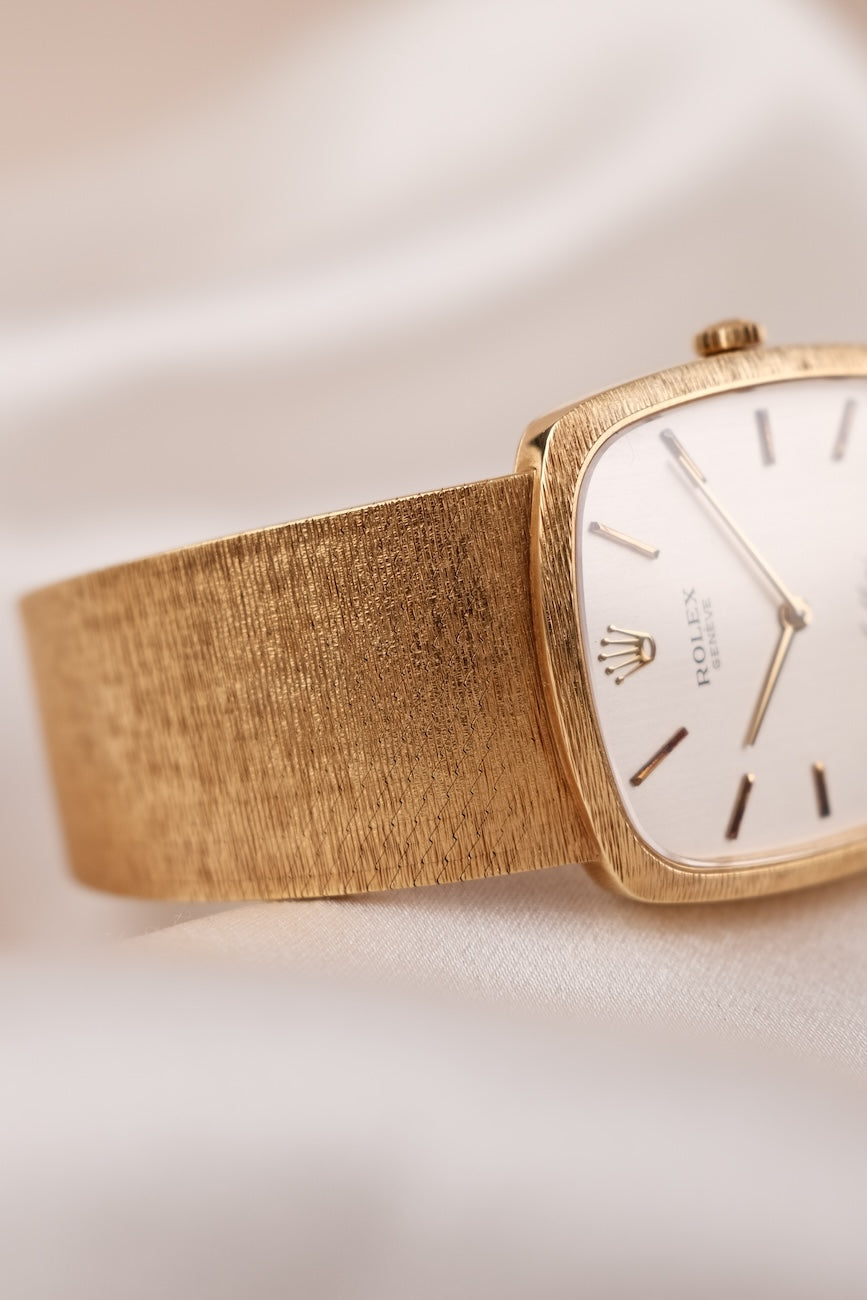 Rolex Cellini 4096 Box + og. Papiere Rare, Crazy Condition, Open Papers, Uncut Bracelet, 18k Gold