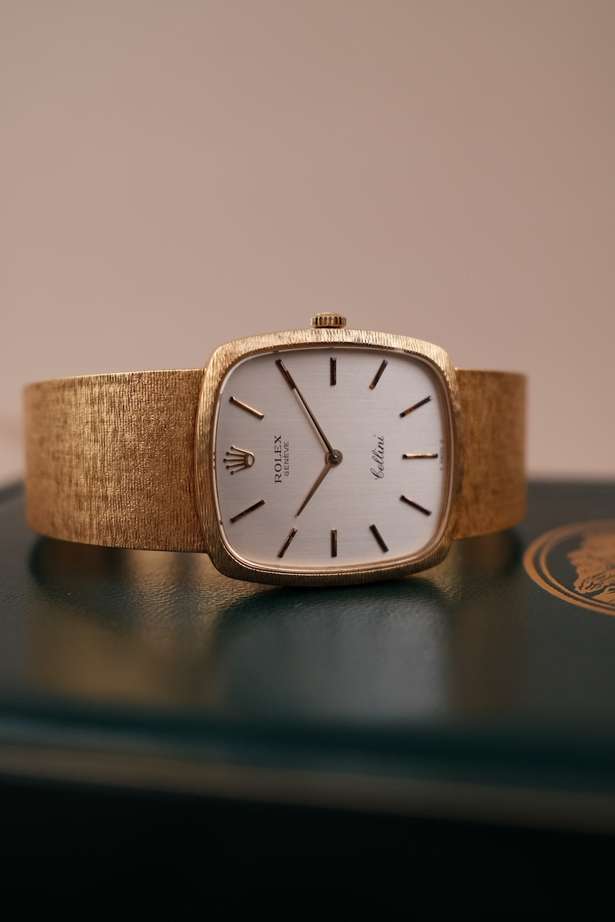 Rolex Cellini 4096 Box + og. Papiere Rare, Crazy Condition, Open Papers, Uncut Bracelet, 18k Gold