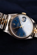 Bild in Galerie-Betrachter laden, Rolex Datejust 36 16233 Box + og. Papiere Blue Dial, S/G, Serviced
