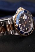 Load image into Gallery viewer, Rolex Submariner Date 16613 Box + og. Papiere S/G, Rare Purple Dial, Rolex Service 2017
