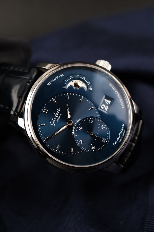 Glashütte PanoMaticLunar 19002463261 Box + og. Papiere Blue Dial