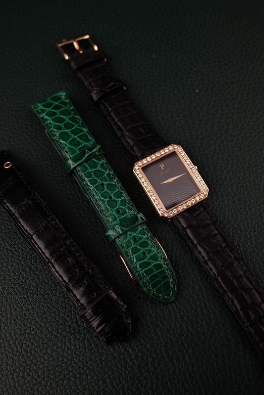 Piaget Protocol 90155 Factory Diamond Dial Black "Tapestry Dial"