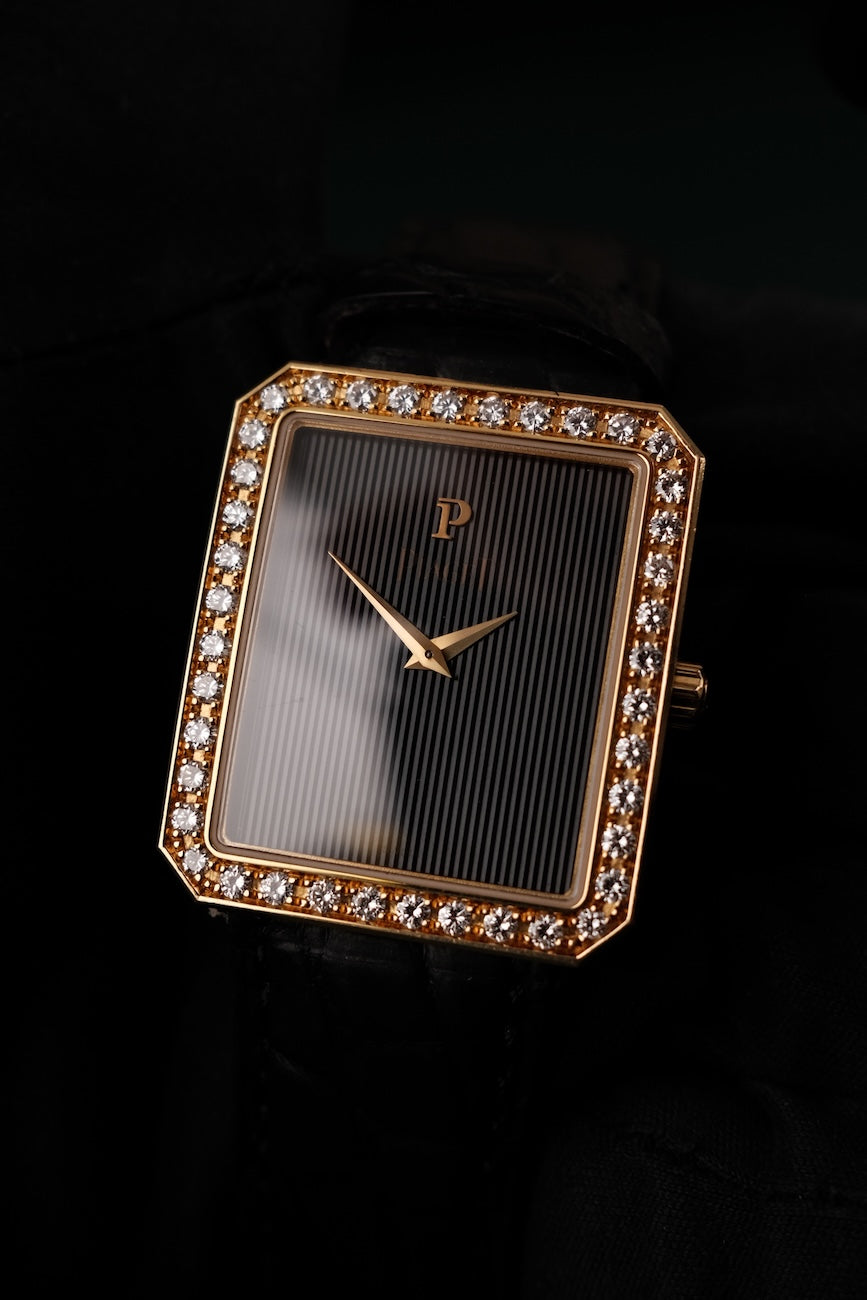 Piaget Protocol 90155 Factory Diamond Dial Black "Tapestry Dial"