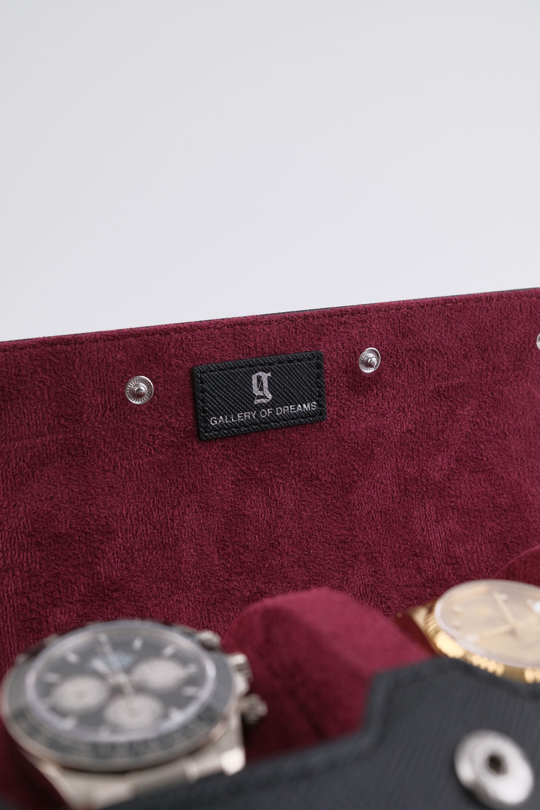 Uhrenrolle 3 - Large - Midnight Black & Wine Red