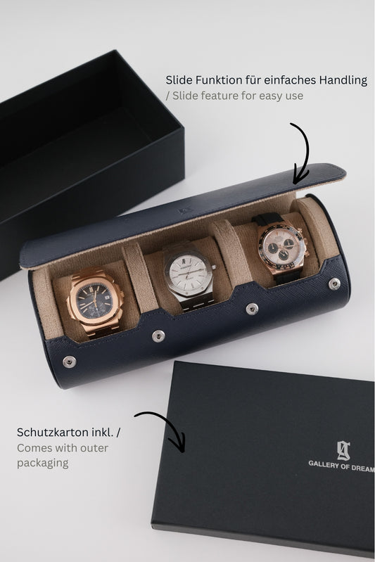 Uhrenrolle 3 - Large - Ocean Blue & Milky Coffee