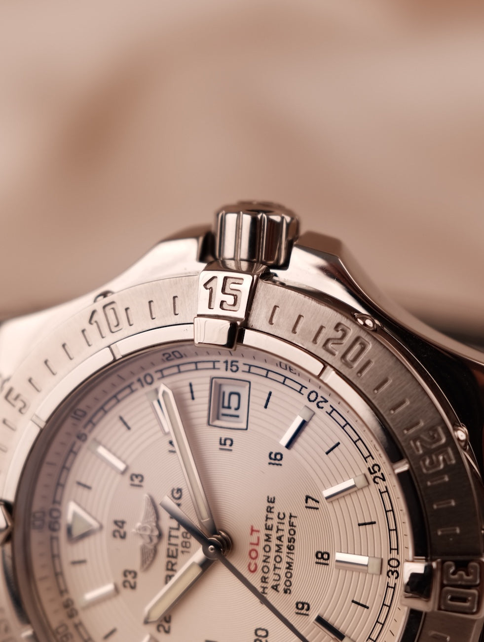 Breitling Colt Automatic A17380 Original Papiere White Dial