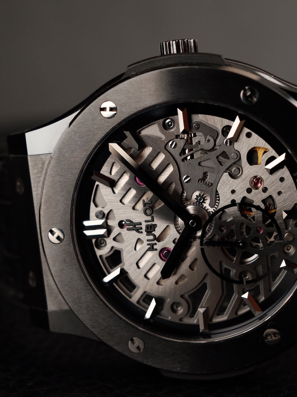 Hublot Classic Fusion Ultra-Thin 515CM0140LR Original Papiere Black Skeleton 45mm