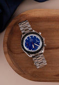 Bild in Galerie-Betrachter laden, Omega Speedmaster Reduced 351081 Original Papiere Schumacher, blaues Zifferblatt
