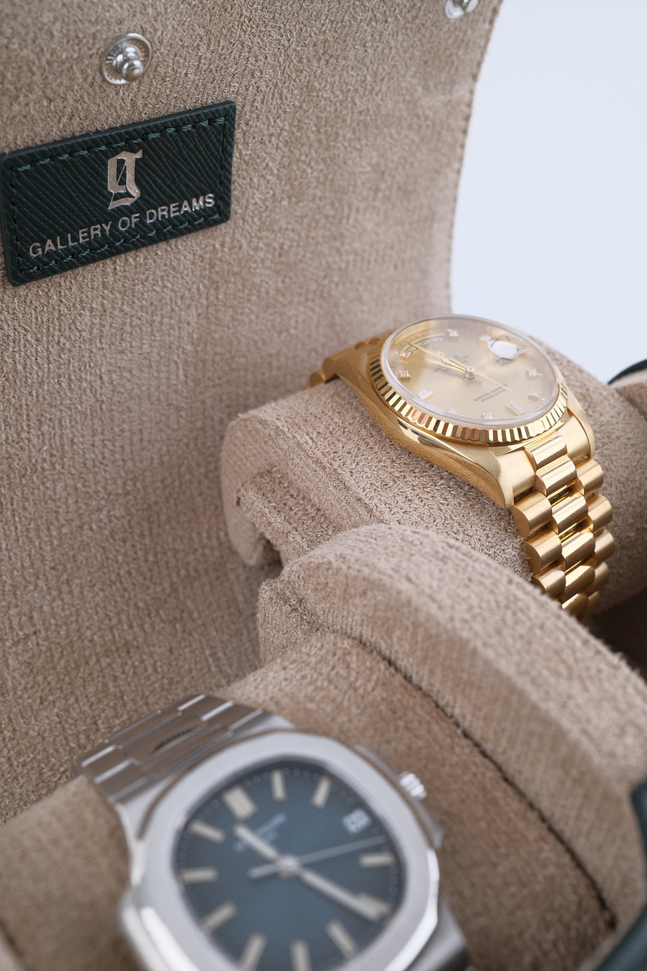 Uhrenrolle 2 - Medium - Forest Green & Milky Coffee