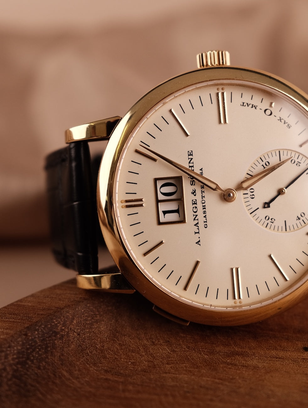 A. Lange und Söhne Langematik 308021 Box + og. Papiere Sax-O-Mat Yellow Gold LC DE