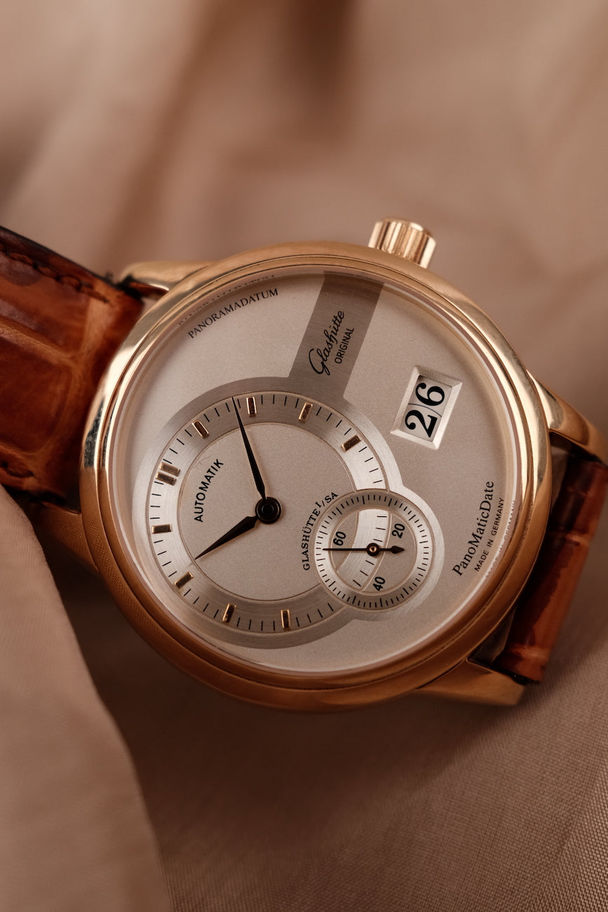 Glashütte PanoMaticDate 9001010104 Box + og. Papiere 18K Rose Gold, First Buyer's Invoice, German Delivered, Glashütte Service 2023