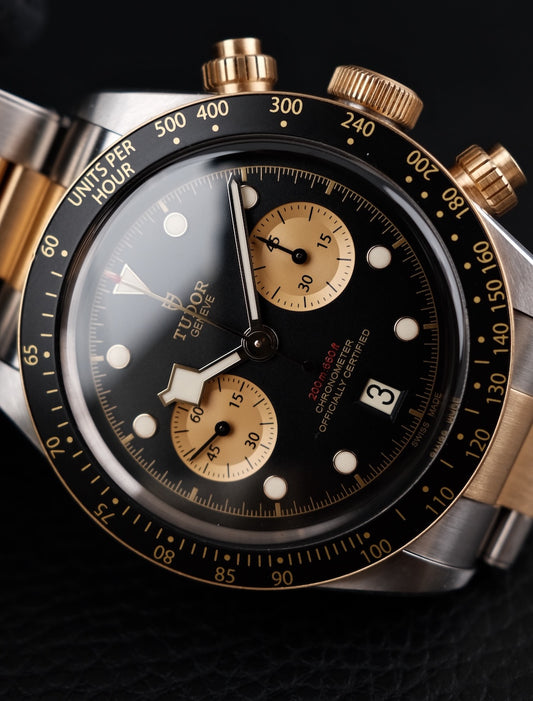 Tudor Heritage Black Bay Chrono 79363N Box + og. Papiere S&G, LC EU, + Tudor Leather Strap and Clasp