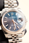 Bild in Galerie-Betrachter laden, Rolex Datejust 41 126334  Box + og. Papiere Blue Stick Dial New Stickered 2024
