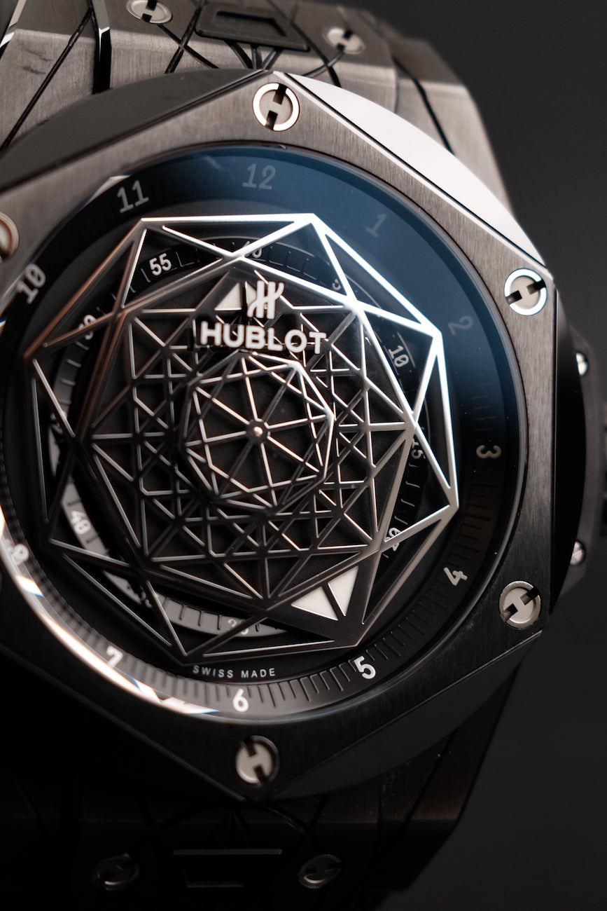 Hublot Big Bang Sang Bleu 415.CX.1112.VR.MXM18 Box + og. Papiere 45mm, Ceramic, Limited 200pc, 3 Straps, German Delivered