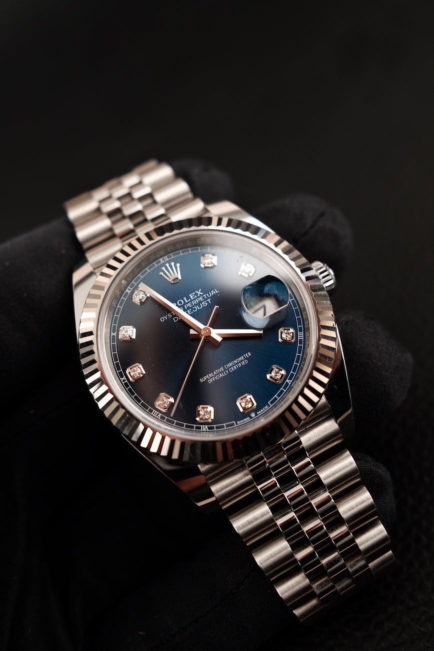 Rolex Datejust 41 126334 Box + og. Papiere Blue Diamond Dial, First Buyer's Invoice, LC100