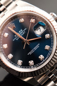 Bild in Galerie-Betrachter laden, Rolex Datejust 41 126334 Box + og. Papiere Blue Diamond Dial, First Buyer's Invoice, LC100
